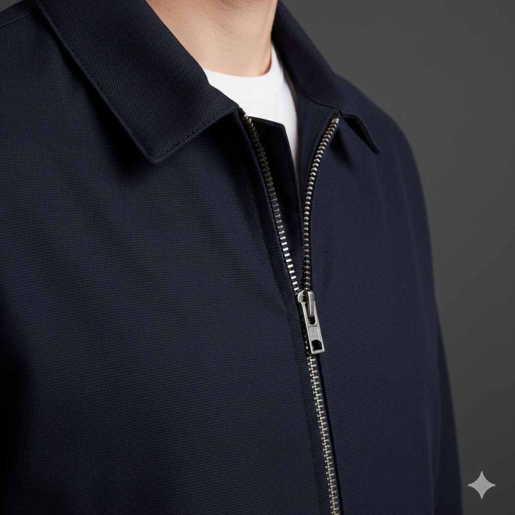 Fabric and zipper detail